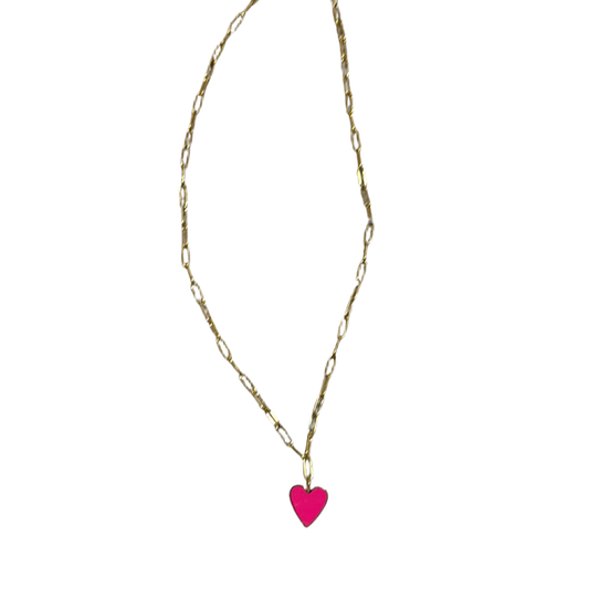 Pink heart necklace