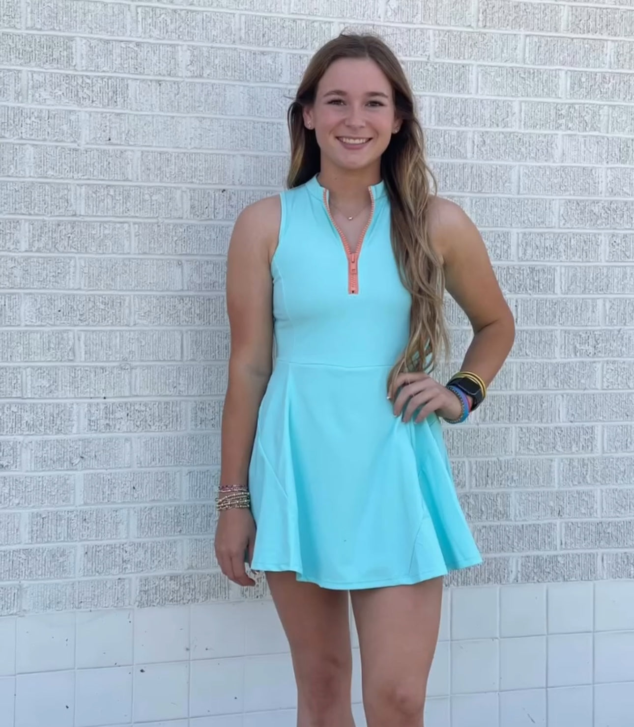 Aqua zip dress